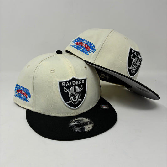 9Fifty Las Vegas Raiders Retro Super Bowl XVIII Cream/Black Cap- Gray UV