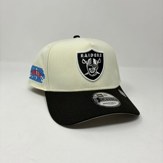 9Forty Las Vegas Raiders Super Bowl VXIII White Cream/Black Cap- Gray UV