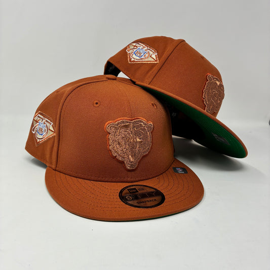 9Fifty Chicago Bears 75th Anniversary NFL Rust Cap - Green UV