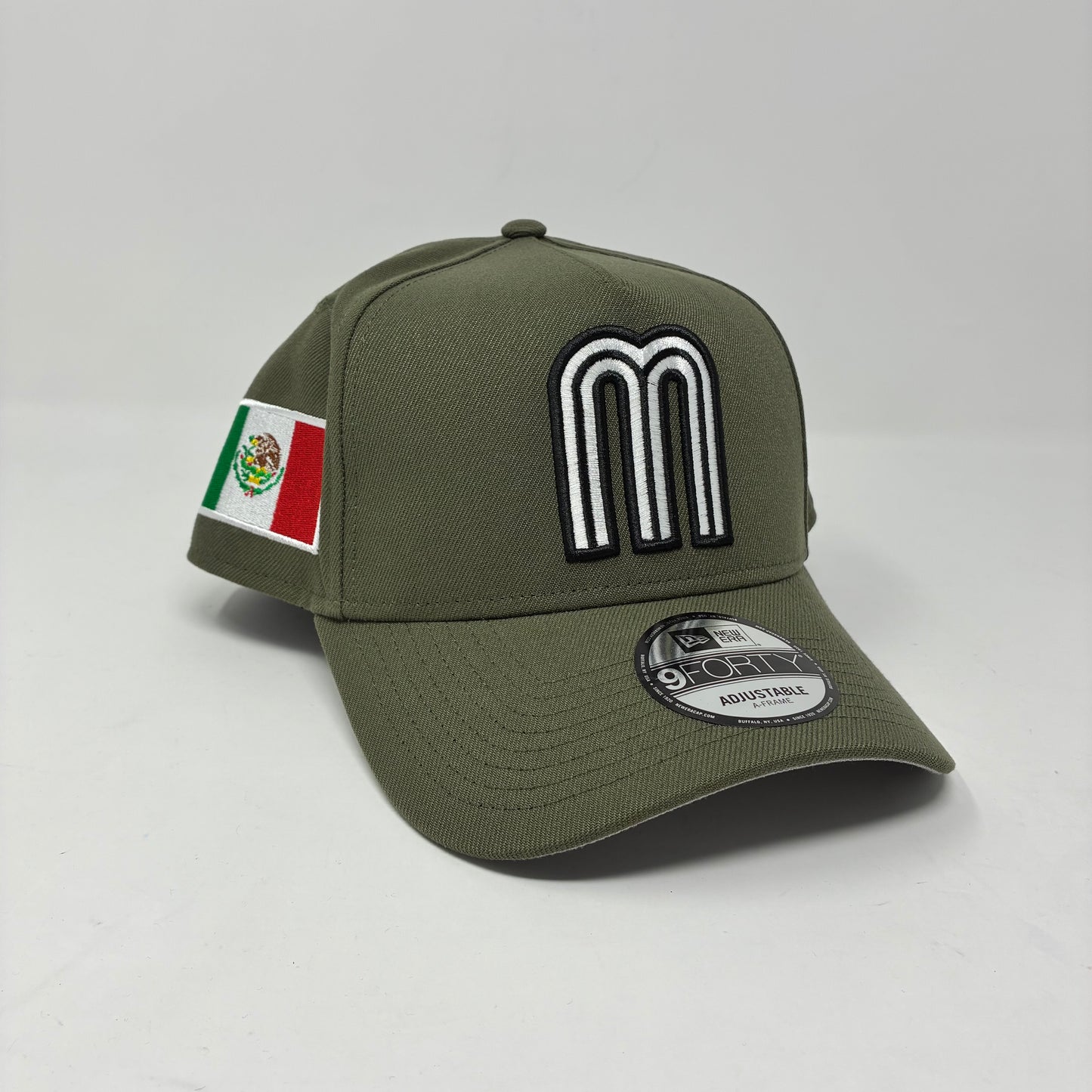 9Forty Mexico Faded Green Black/White M Mexico Flag Cap- Gray UV