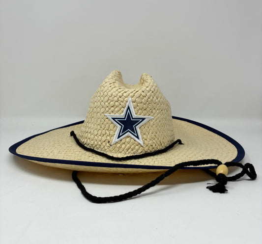 Solid straw hat Dallas cowboys OSFM