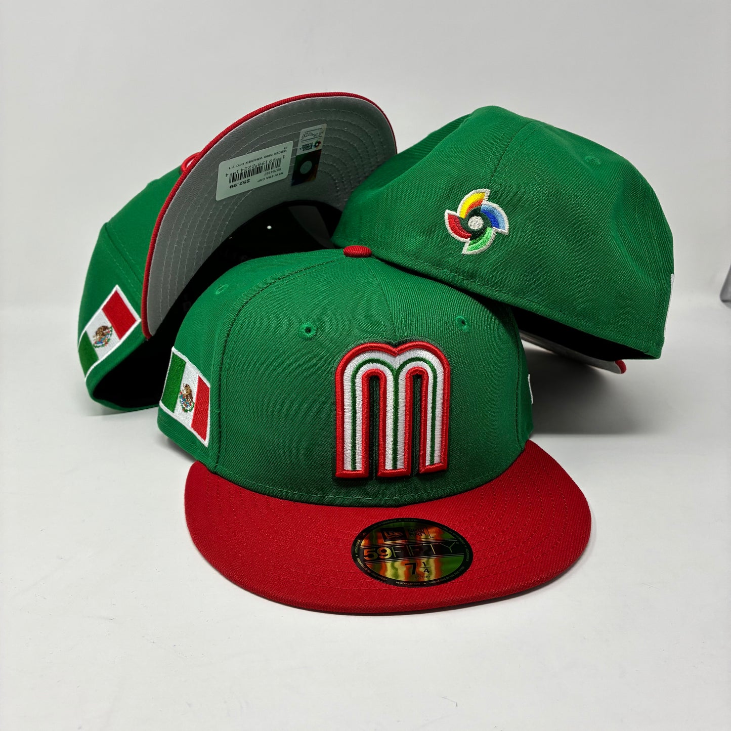 59Fifty Mexico World Baseball Classic On-field 2T Green/Red Cap- Grey UV