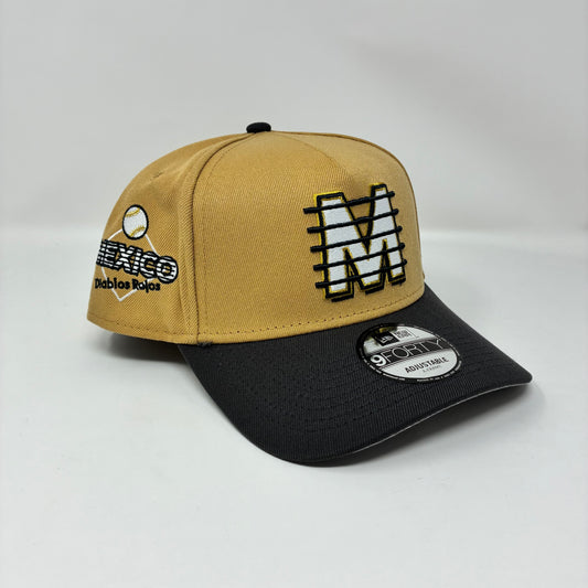 9Forty A-Frame Snapback LMB Diablos Rojos Del Mexico Tan - Grey UV Cap