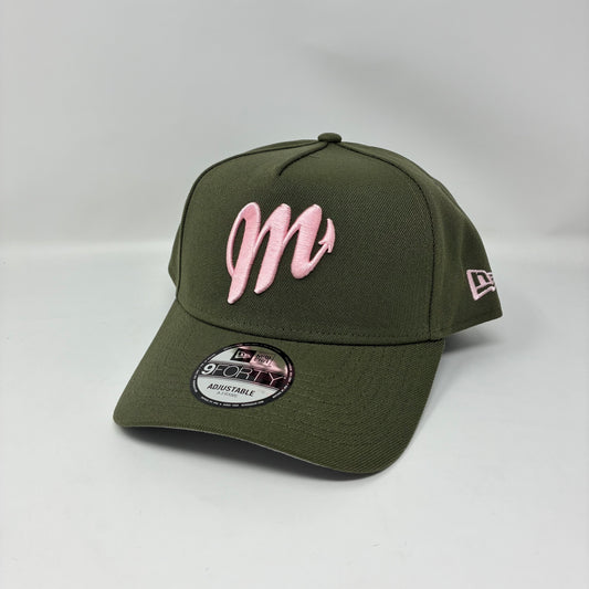 9Forty A-Frame Snapback LMB Diablos Rojos Del Mexico Olive - Grey UV Cap