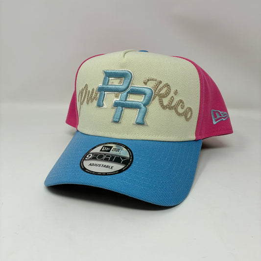 9Forty Puerto Rico A-Frame SnapBack Pink Cap
