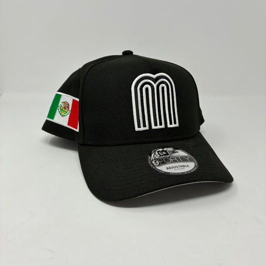 9Forty A-Frame Snapback Mexico World Baseball Classic Black/Black Cap- Grey UV