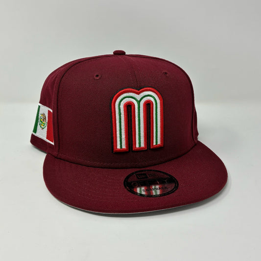New Era 9Fifty Mexico World Baseball Classic Hat Maroon