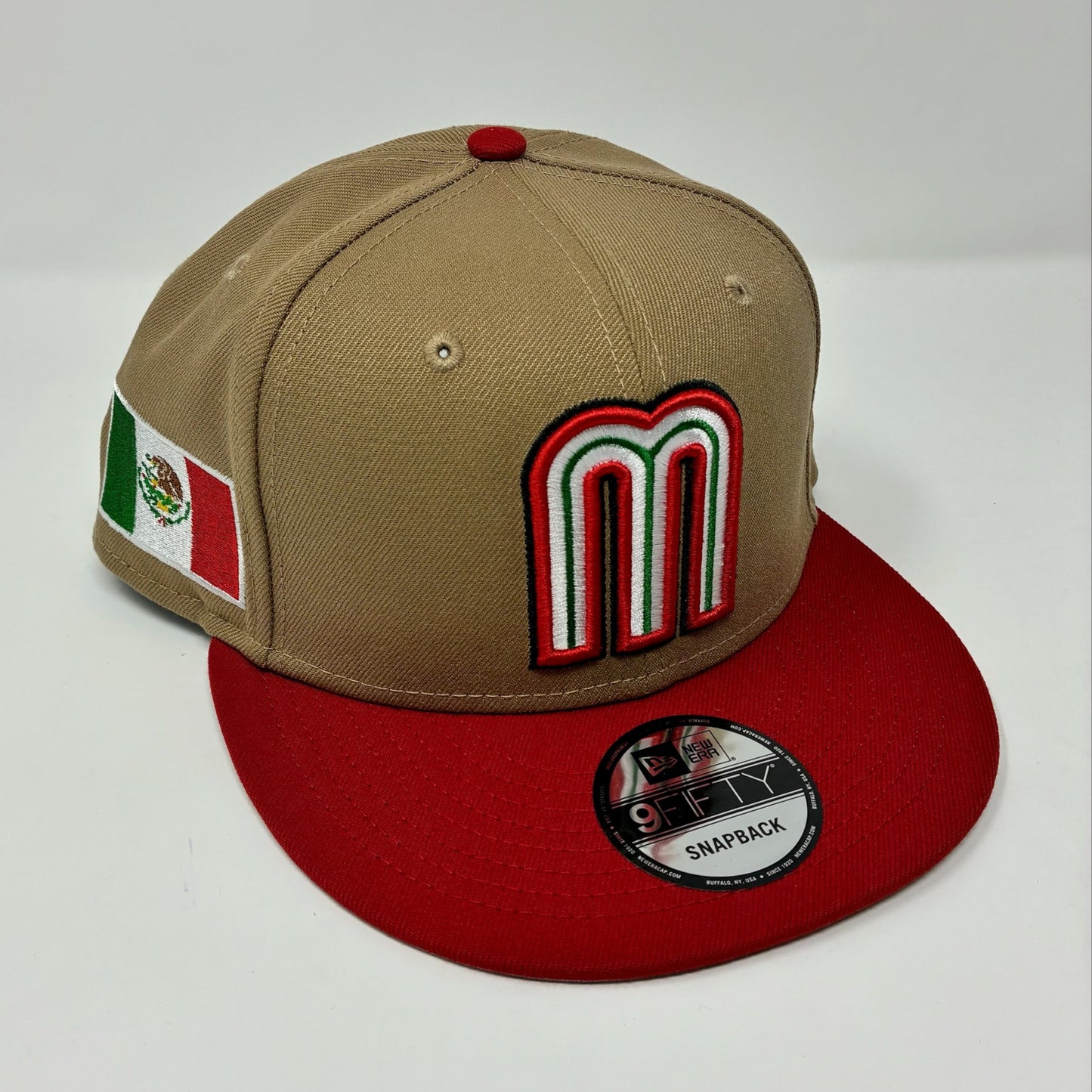 New Era 9Fifty Mexico World Baseball Classic Hat Tan/Red