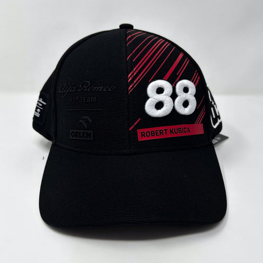Gorra de béisbol de piloto de Robert Kubica, edición especial de Alfa Romeo Racing F1 2022, negra