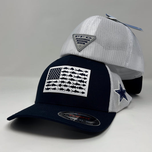 Dallas Cowboys USA Flag PFG Navy/White