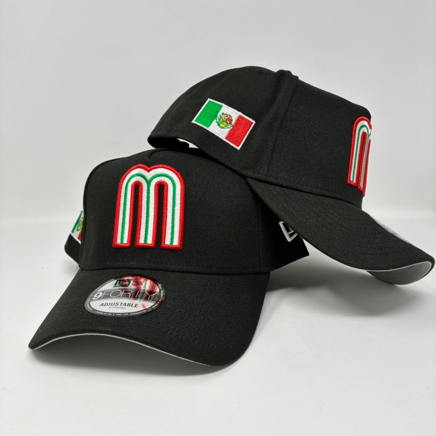 9Forty Mexico white M black with Mexico side flag LMB - Cardo Caps