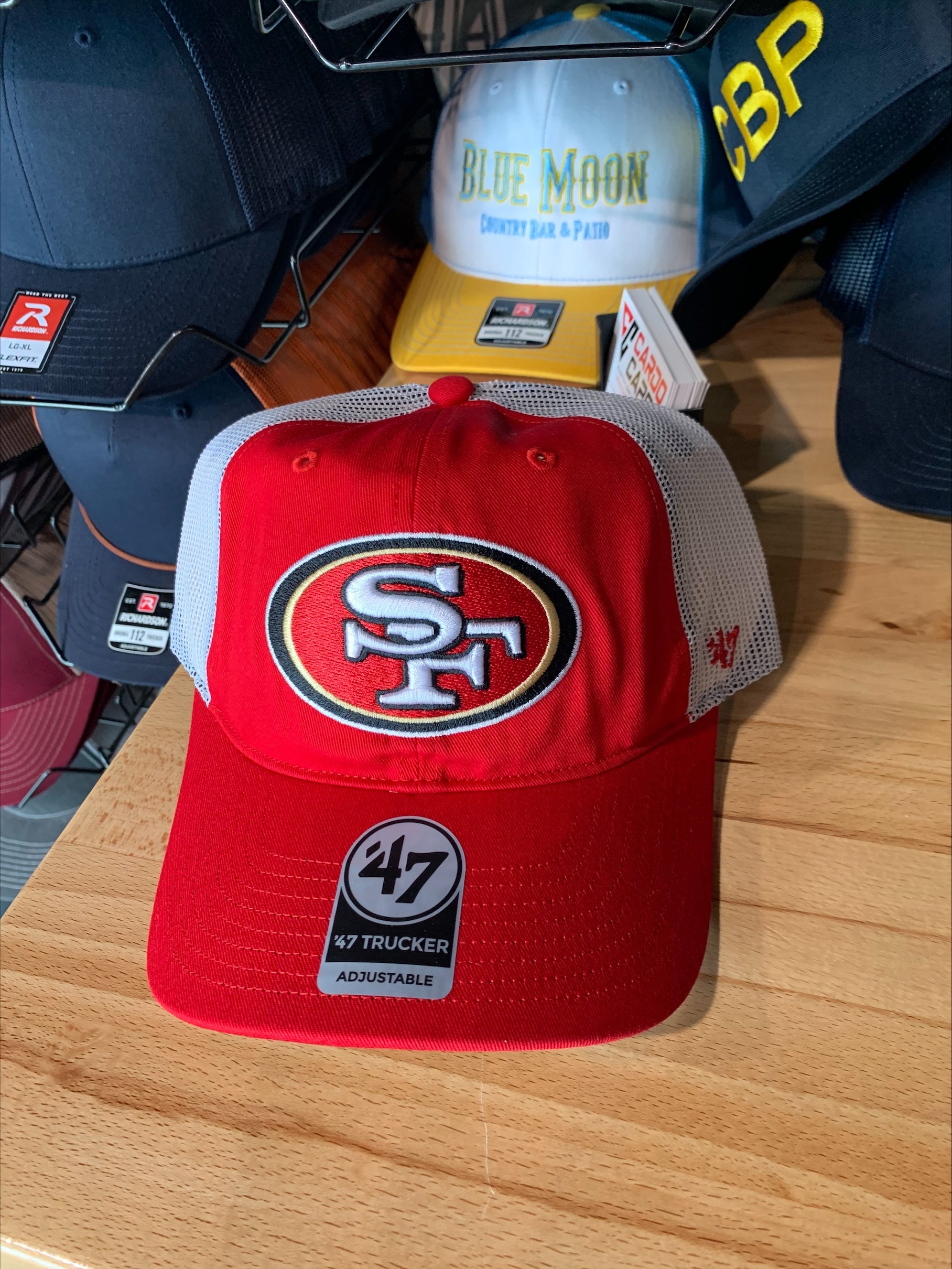 San Francisco 49ers '47 Brand Red Trucker Adjustable Snapback Hat - Cardo Caps