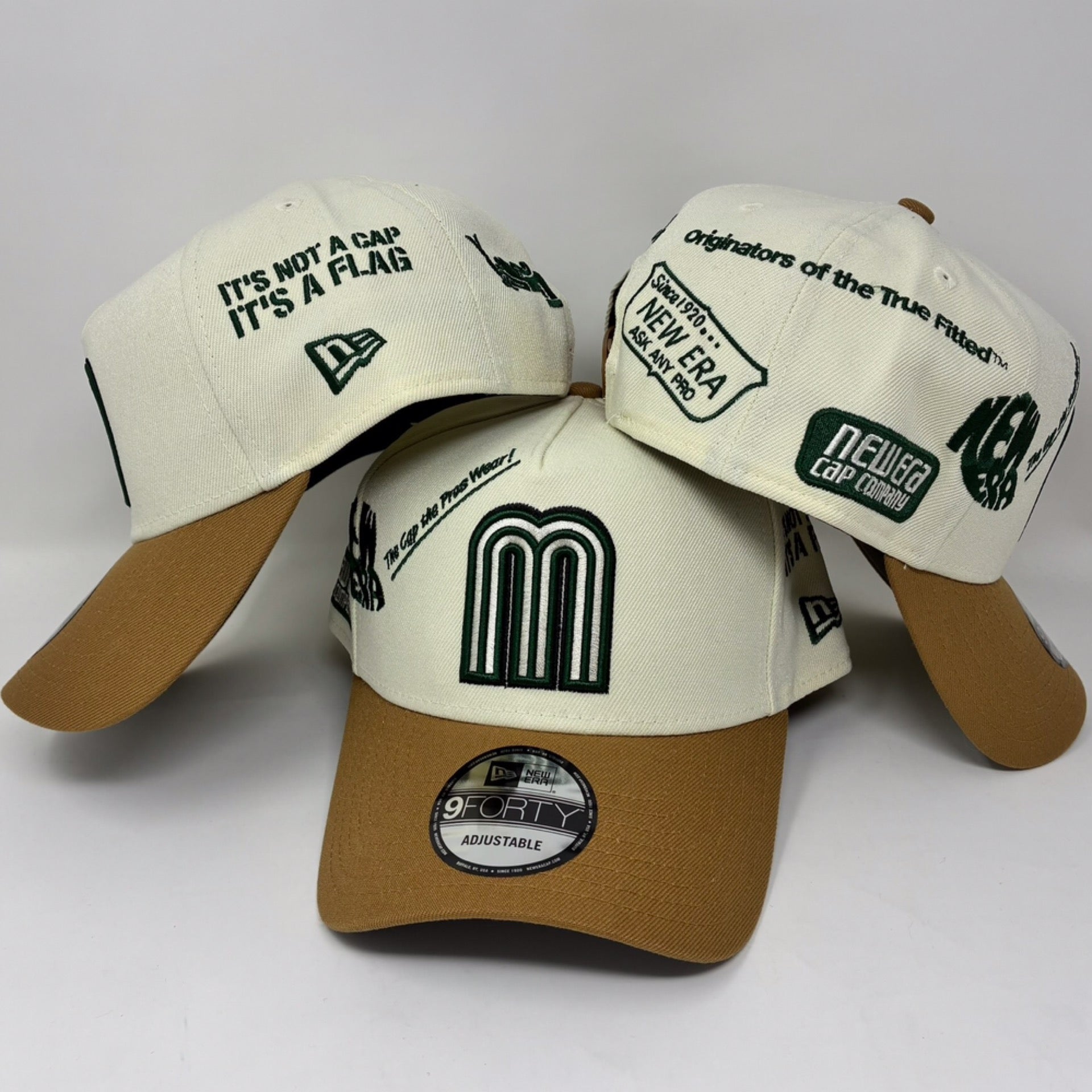 9Forty A-Frame Snapback Mexico Anniversary Logos Cream/Tan - Grey UV - Cardo Caps
